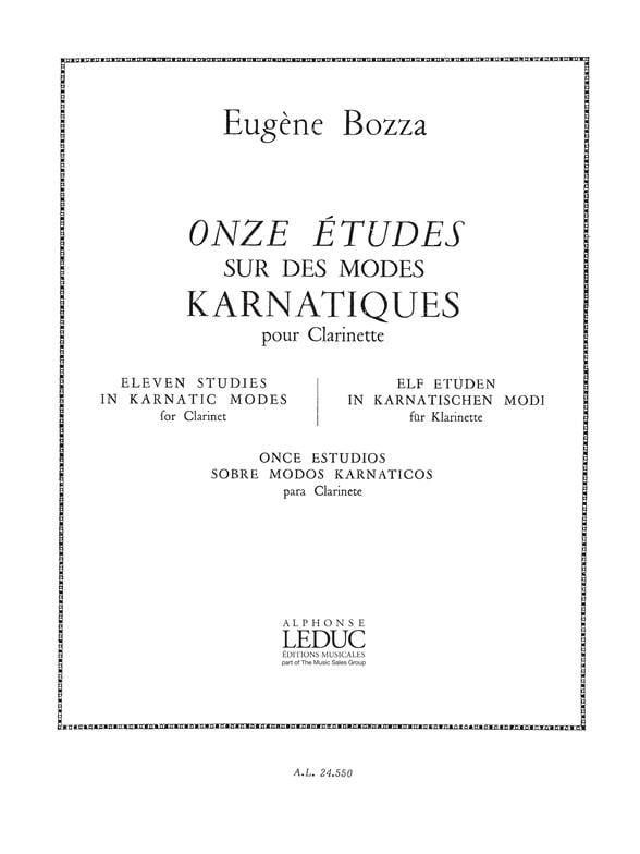 Eugene Bozza: 11 Etudes sur les Môdes karnatiques